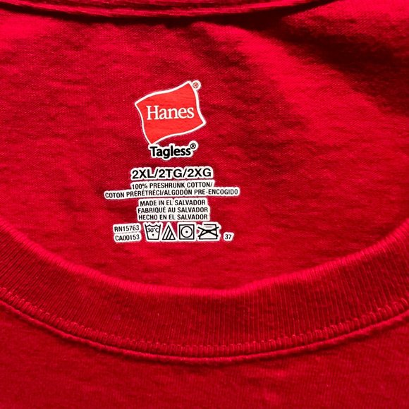 Hanes Event Staff T-Shirt Men's 2XL Red Short Sleeve Unknown Asia Concert/Event - Picture 3 of 8